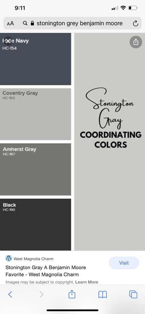 Stonington Gray Coordinating Colors, Navy Exterior Paint, Gray Coordinating Colors, Navy Exterior, Renovation Plan, Coventry Gray, Stonington Gray, Brick Ranch, Coordinating Colors