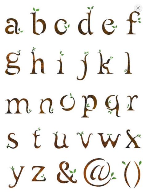 Forest Fonts Alphabet, Cottagecore Fonts Alphabet, Nature Fonts Alphabet, Vine Lettering, Botanical Font, Nature Lettering, Tree Lettering, Leaf Font, Nature Letters