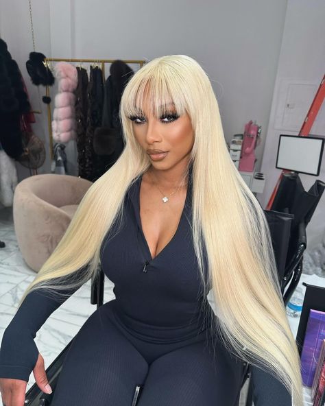 All Posts • Instagram Blonde Hair With Fringe, Bangs Blonde Hair, Blonde Fringe, Long Platinum Blonde, Bang Wig, Blonde Bangs, Blonde Ponytail, Blonde Hair With Bangs, Black Ponytail Hairstyles