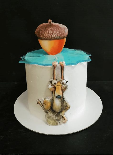 Ice Age Cake, Squirrel Cake, Age Birthday Cake, 10 Birthday Cake, Movie Cakes, Cool Cake Designs, 3rd Birthday Cakes, Cupcakes Decorados, Winter Cake