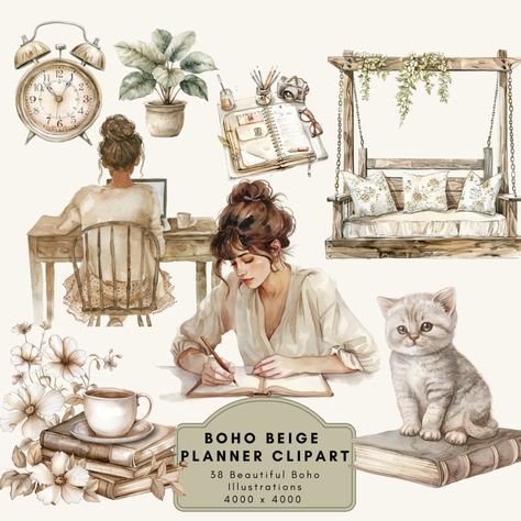 ✨📒 Organize in style with our Boho Beige Planner Design Clipart Collection! 🌿🌸 Perfect for adding a touch of boho charm to your planners, journals, and digital projects. From elegant florals to earthy tones, let your creativity flow with these beautiful designs. Ready to elevate your planning game? Follow us here : https://emidesignstudio.com/ and check the link in our bio to explore the full collection! 🌟🖋️ #BohoPlanner #BeigeDesign #PlannerClipart #DigitalArt #GraphicDesign #CreativeDesi... Boho Theme Journal, Boho Planner, Boho Stickers Aesthetic, Bohemian Stickers, Boho Planner Stickers, Digital Bullet Journal, Journal Printables Free, Stickers Kawaii, Beige Boho