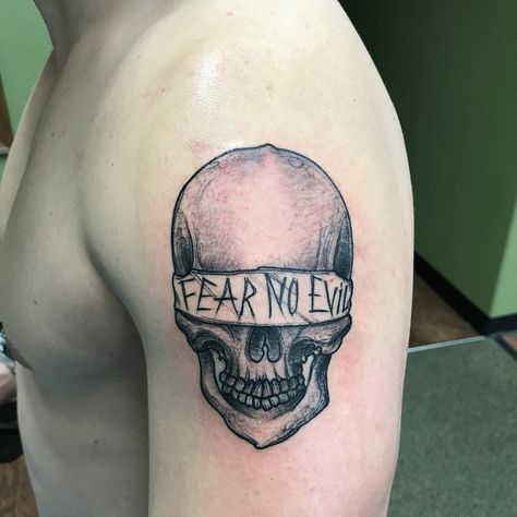 Fear No Evil done at Call of The Wild Coeurdalene Idaho Fear No Evil Tattoo Design, Fear No Evil Tattoo Men, Evil Tattoo Designs, Fear No Evil Tattoo, Coeurdalene Idaho, No Evil Tattoo, Fear No Evil, Evil Tattoo, Skin Marks