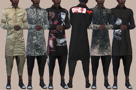 Sims 4 CC by AminoTabs: MALE LONG SHIRT Sims 4 Male, Male Sims, Long Tunic Dress, Long Tunic, Sims 4 Cc, Long Shirt, Tunic Dress, Sims 4, Military Jacket