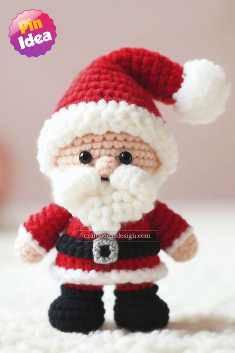 Santa Claus Free Santa Crochet Patterns, Santa Crochet Pattern, Crochet Santa Free Pattern, Crocheted Santa, Crochet Santa Claus, Amigurumi Santa Claus, Santa Crochet, Crochet Beard, Santa Claus Crafts