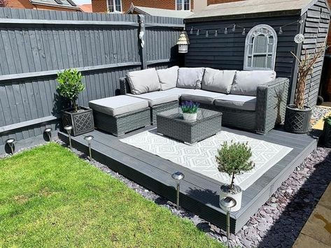 Cuprinol Urban Slate, Garden Decking Ideas, Garden Decking, Decking Ideas, Photos Of People, Patio Garden Design, Outdoor Sectional Sofa, Garden Inspiration, Patio Garden