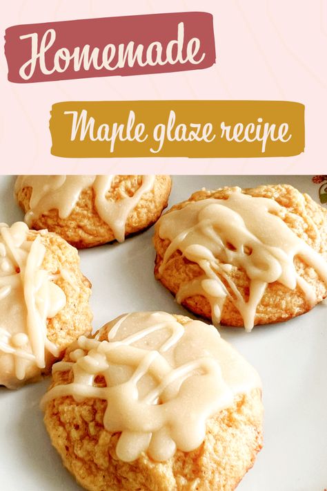 Plate of cookies with maple icing Maple Cinnamon Glaze, Maple Syrup Frosting Recipe, Easy Maple Glaze Icing, Maple Glaze Frosting, Maple Royal Icing Recipe, Maple Royal Icing, Apple Butter Glaze, Maple Glaze Cookies, Homemade Maple Syrup Recipe