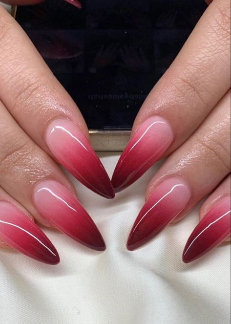 Red Ombre Nails, Bridal Nail Art, Ombre Nail, Blush Nails, Ombre Nail Designs, Red Nail Designs, Bride Nails, Red Ombre, Ankle Tattoo