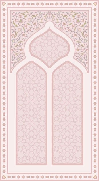 Floral geometric window prayer rug 092 | Premium Vector #Freepik #vector #background #texture #rug #line Sajadah Design, Eid Art, Ramadhan Design, Txt Art, Pastel Weddings, Ramadan Illustration, Texture Rug, Vsco Video, Prayer Design