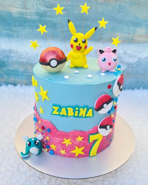 Pokemon Birthday Party Cake, 2023 Cakes, Pokemon Go Cakes, Bolo Pikachu, Pokémon Cake, Pokemon Birthday Cake, Pokémon Birthday, Pokemon Mew, Pokemon Cake