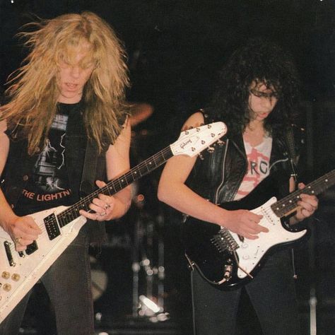 Metallica live 1984 Kirk And James, James Hetfield And Kirk Hammett, Metallica Live, Metallica Concert, Kirk Metallica, Cliff Burton, Ride The Lightning, Kirk Hammett, 80s Bands