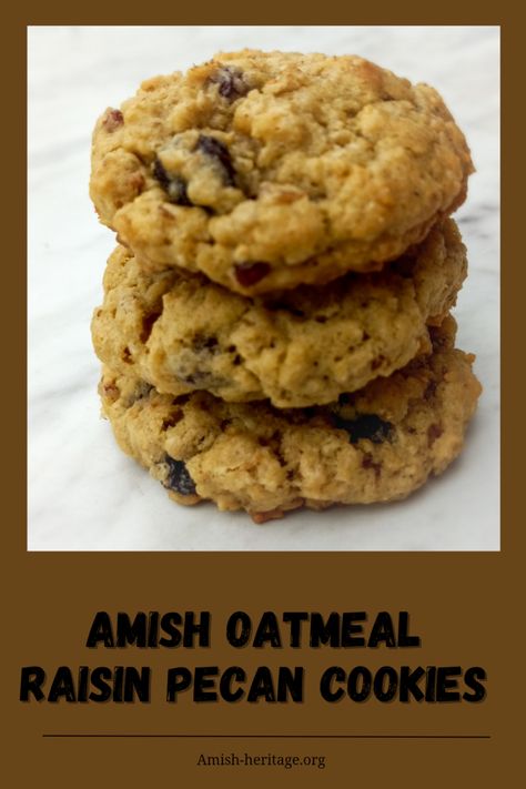 Amish Oatmeal Raisin Cookies, Amish Oatmeal Cookies, Oatmeal Raisin Pecan Cookies, Best Oatmeal Cookies Ever, Quaker Oatmeal Raisin Cookies, Aka Cookies, Amish Desserts, Amish Oatmeal, Oatmeal Raisin Cookies Recipe