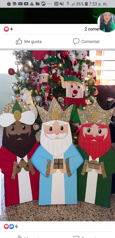 Ideas Decoracion Navidad, 3 Kings, Diy Decoracion, Ideas Navidad, Kings Day, Navidad Diy, Christmas Wood, Nativity Scene, Christmas Tees