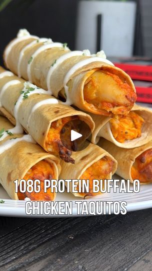 664K views · 42K reactions | 108g Protein Buffalo Chicken Taquitos 🔥💪

✅ Ingredients:
8oz shredded cooked chicken breast (225g)
1 cup fat-free mozzarella (110g)
1/4 cup whipped cream cheese (40g)
1/2 cup buffalo hot sauce (120ml)
1 tbsp ranch powder (10g)
1/2 tsp salt & pepper
6 flour tortillas (190g) *I used fajita sized*

💪 Macros for entire recipe:  1,070 calories, 22g fat, 110g carbs, 108g protein.

#buffalochicken #taquitos #buffalo #airfryer #easyrecipe #health #fitness #healthylifestyle #macros #gymfood #weightloss #fatloss #highprotein #protein #macrofriendly #weightlossjourney | Michael Kory | michaelkory · Original audio Buffalo Hot Sauce, Buffalo Chicken Taquitos, Shredded Cooked Chicken, Ranch Powder, Chicken Taquitos, High Protein Low Calorie, Cooking Chicken To Shred, Gym Food, Protein Meals