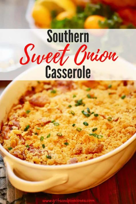 Sweet Onion Casserole, Vidalia Onion Recipes, Onion Casserole, Best Thanksgiving Side Dishes, Thanksgiving Side Dish, Thanksgiving Recipes Side Dishes, Thanksgiving Side, Onion Recipes, Thanksgiving Sides