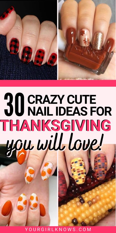 Nail Designs Thanksgiving, Nail Art Thanksgiving, Cute Thanksgiving Nails, Thanksgiving Nails Fall, November Nail Art, Thanksgiving Nail Ideas, Thanksgiving Nails Color, November Nails Fall, November Nail Designs