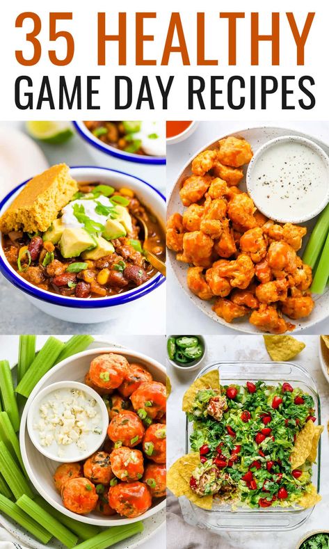 35 Healthy Game Day Recipes (7 Layer Dip) Healthy Crowd Pleasers, Superbowl Dishes, Family Game Night Snacks, Greek Yogurt Guacamole, 7 Layer Dip, Game Day Recipes, Healthy Superbowl, Eating Bird Food, Layer Dip