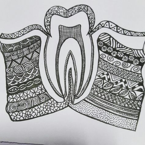 tooth doodles Tooth Doodle Art, Tooth Doodle, Dental Art, Mandala Art, Doodle Art, Anatomy, Lab, Art Painting, Doodles