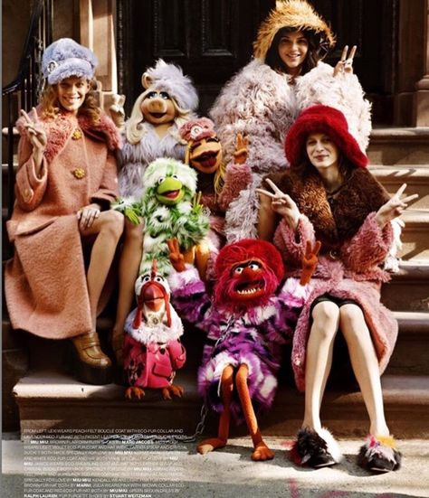 Lexi Boling, Kendall Jenner, and Julia Nobis with the Muppets by Alasdair McLellan Alek Wek, Alasdair Mclellan, Stella Tennant, Art Partner, Love Magazine, The Muppet Show, The Muppets, Miss Piggy, Kermit The Frog