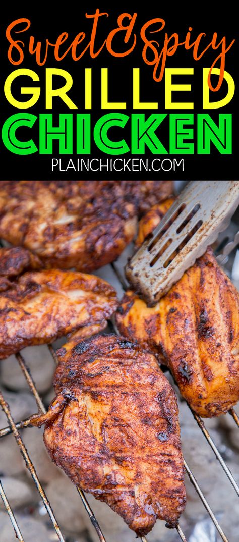 Sweet And Spicy Grilled Chicken, Meat Marinade Recipes, Favorite Chicken Recipes, Chicken On The Grill, Spicy Grilled Chicken, Sweet And Spicy Chicken, Favorite Recipes Chicken, Plain Chicken, Favorite Chicken