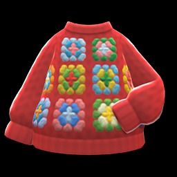 Mom's Hand-Knit Sweater (Quilted Pattern) NH Icon - Mom's hand-knit sweater (New Horizons) - Animal Crossing Wiki - Nookipedia Animal Crossing Wiki, Random Games, Animal Crossing Wild World, Handmade Aprons, Mom Sweater, New Grandma, Hand Knitted Sweaters, Raglan Shirts, Sweater Design