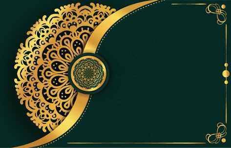 Gold and Green Mandala Background Marriage Album, Mandala Gold, Green Mandala, Wedding Card Frames, Mandala Background, Gold And Green, Green Background, The Gold, Green Backgrounds