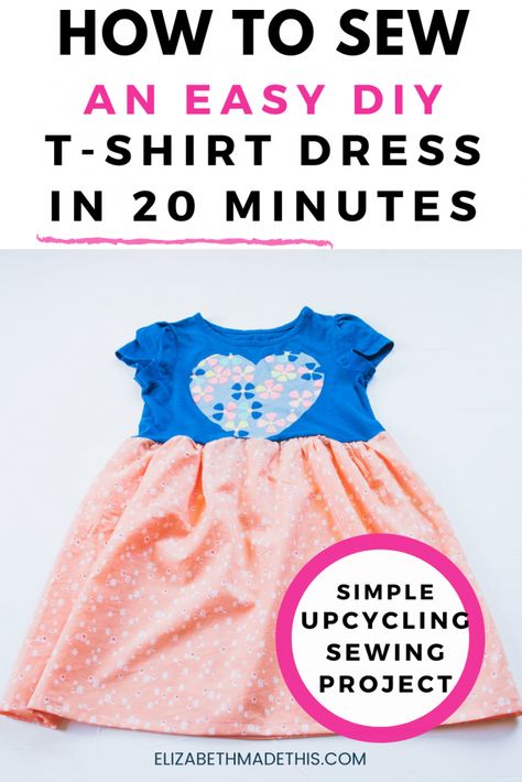 Quick and cute DIY t-shirt dress: How to turn a t-shirt into a dress (2T-14 sizes) Diy T Shirt Dress, Tshirt Dress Pattern, How To Make Dress, Tshirt Dress Diy, Make Dress, Make A Dress, Shirt Dress Pattern, Diy T Shirt, Christmas Child