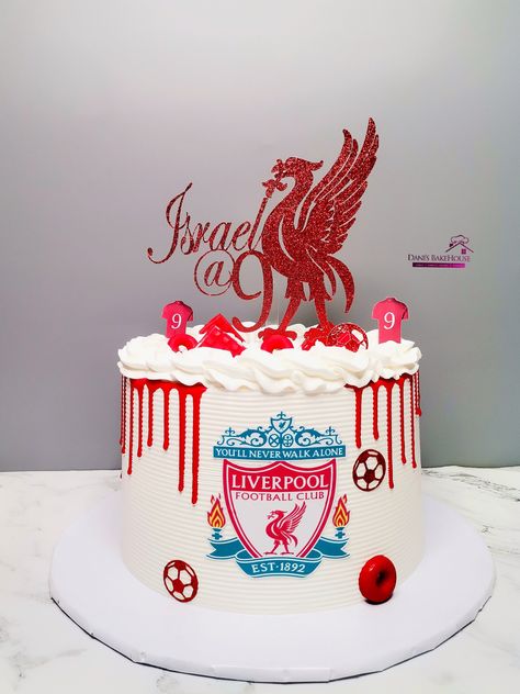 Liverpool Fc Cake, Liverpool Cake, Football Cake, Liverpool Football Club, Liverpool Football, Cream Cake, Celebration Cakes, Liverpool Fc, Whipped Cream