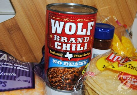 enchilada casserole ingredients Enchiladas With Wolf Brand Chili, Wolf Chili Enchiladas, Wolf Brand Chili Enchiladas, Recipes With Chili, Wolf Chili, Chili Cheese Enchiladas, Frito Chili Pie Recipe, Chilli Casserole, Chili Pie Recipe