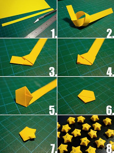 Tutorial: Lucky Origami Nintendo Stars | Flickr - Photo Sharing! Origami Stella, Origami Home Decor, Hadiah Diy, Kraf Kertas, Tutorial Origami, Rainbow Diy, Instruções Origami, Geek Crafts, Seni Dan Kraf