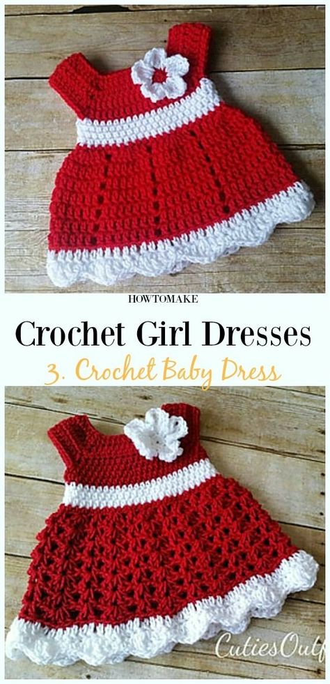 Crochet Red Baby Dress Free Pattern - Girl #Dress Free #Crochet Patterns by florence.aaron.3 Red Baby Dress, Crochet Baby Dress Free Pattern, Crochet Dress Girl, Beau Crochet, Crochet Baby Girl Dress, Baby Dress Pattern, Crochet Baby Dress Pattern, Baby Crochet Patterns Free