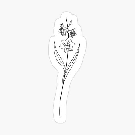 December Birth Flower Tattoo With Name, December Flower Tattoo, December Birth Flower Tattoo, Narcissus Tattoo, Laurel Tattoo, Flower Narcissus, Name Flower Tattoo, Tattoos Family, Flower Finger Tattoos