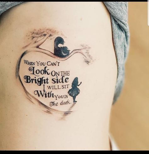 Disney Tattoos Quotes, Alice In Wonderland Quote, Alice And Wonderland Tattoos, Dark Alice In Wonderland, Good Tattoo Quotes, Alice In Wonderland Drawings, Kunst Tattoos, Tattoo Trend, Wonderland Tattoo