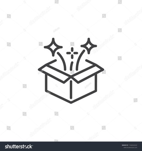 Magic box outline icon. linear style sign for mobile concept and web design. Open gift box and magic stars simple li #Ad , #affiliate, #concept#mobile#sign#Open Open Box Illustration, Magic Box Illustration, Box Logo Design Ideas, Box Outline, Event Design Branding, Bc Logo, Magic Stars, Box Illustration, Box Icon