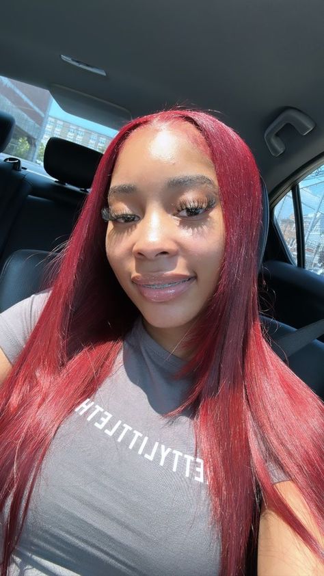 Burgundy Hair Dye, Quick Weave Hairstyles, Dyed Natural Hair, Protective Hairstyles Braids, Burgundy Hair, Red Head, Front Lace Wigs Human Hair, Baddie Hairstyles, Aesthetic Hair