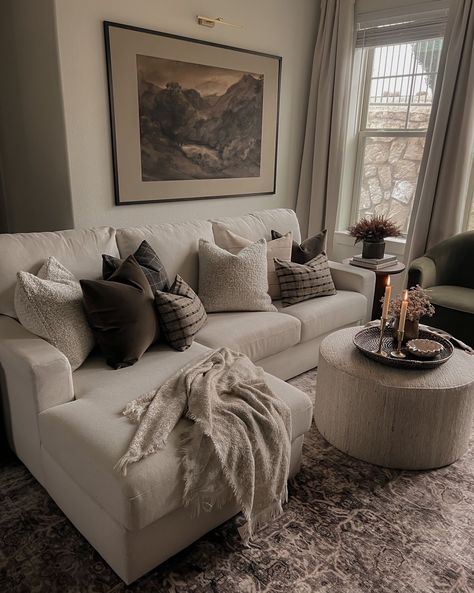 Vintage Moody Abstract Landscape … curated on LTK Neutral Living Room Colors, White Walls Living Room, Moody Living Room, Living Room Decorations, Future Apartment Decor, Living Comedor, Neutral Living Room, Vintage Living Room, Apartment Decor Inspiration