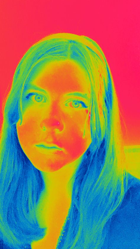 Thermal Colors Art, Thermal Silhouette Art, Thermal Imaging Art, Thermal Image Painting, Thermal Portrait Art, Art Reference Poses, Face Painting, Make Me Smile, Art Reference