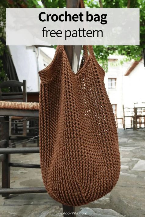 Crochet Farmers Market Bag, Crochet Bag Free Pattern, Grocery Bag Pattern, Easy Crochet Bag, Crochet Blanket Stitch Pattern, Bag Free Pattern, Crochet Beach Bags, Japanese Knot Bag, Crocheting Patterns