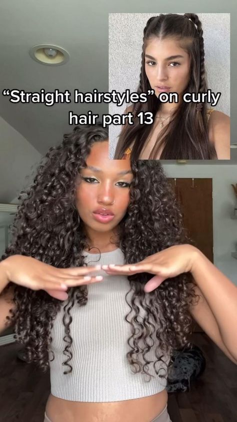 Clubbing Hairstyles For Curly Hair, Cute Ways To Do Curly Hair, Easy Braid Hairstyles For Curly Hair, Cute Curly Hairstyles For Christmas, Long And Curly Hairstyles, Cute 90s Hairstyles Curly Hair, Cute Easy Hairstyles For Long Thick Curly Hair, Simple Hairstyles For Long Curly Hair, Curly Hair Club Styles