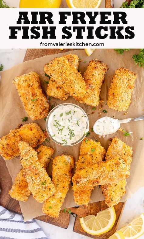 Air Fryer Fish Sticks, Homemade Fish Sticks, Homemade Fish And Chips, Oven Fried Fish, Air Fryer Fish, Homemade Tartar Sauce, Super Family, Multi Cooker, Fish Sticks