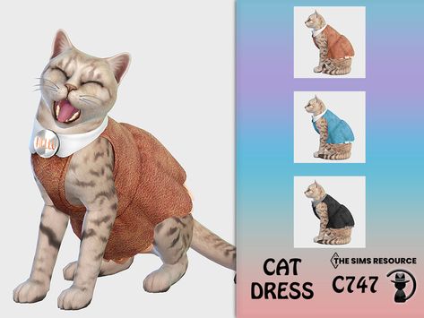 Sims 4 Cat, Sims 4 Pets Mod, Cats Accessories, Los Sims 4 Mods, Sims Pets, First Pet, Sims 4 Cc Download, Play Sims 4, Cat Dress