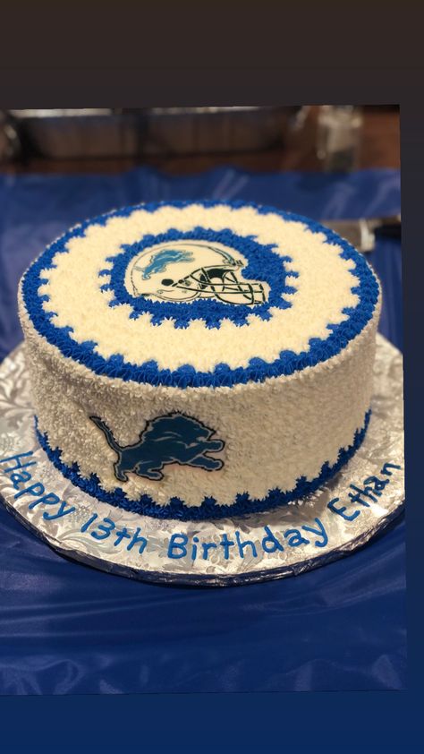 Detroit Lions Cake, Lion Birthday Cake, Lion Birthday, Football Cake, Lions Football, Bday Cake, Detroit Lions, Birthday Ideas, Birthday Cake