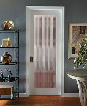 Reeded Glass Internal Door, Bedroom Glass Door Design, Wood And Glass Interior Doors, Glass Bedroom Door Privacy, Glass Door For Bedroom, Interior Door Glass, Bathroom Door With Glass, Privacy Doors Interior, Privacy Glass Door