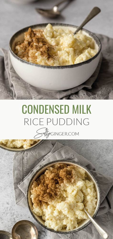 Bowl of rice pudding with cinnamon. Rice Pudding No Egg, Condensed Milk Rice Pudding, Rice Pudding Recipe With Condensed Milk, Rice Pudding With Condensed Milk, Minute Rice Pudding, Pudding With Condensed Milk, Crockpot Rice Pudding, Stovetop Rice Pudding, Recipes Using Condensed Milk