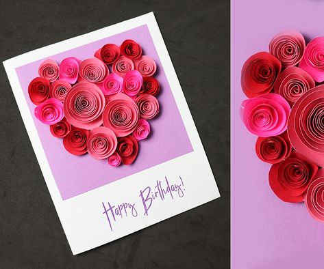 Beautiful Birthday Greeting Card Idea | Pop up Rose Heart | DIY Birthday card Origami Birthday Card, Birthday Card Pictures, Kartu Ulang Tahun Diy, Easy Greeting Cards, Last Minute Birthday Gifts, Card Design Handmade, Kartu Valentine, Beautiful Birthday Cards, Simple Birthday Cards