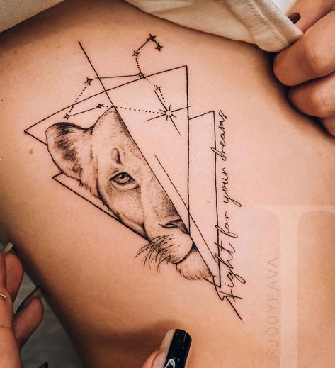 Geometric Lioness Tattoo, Leo Zodiac Tattoos, Leo Tattoo Designs, Leo Tattoo, Lioness Tattoo, Saved Tattoo, Lion Tattoo Design, Leo Tattoos, Writing Tattoos