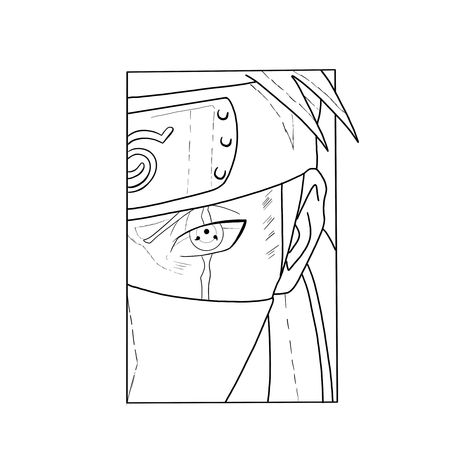 Naruto Tattoo Outline, Naruto Tattoo Simple, Naruto Tattoo Drawings, Naruto Sketch Tattoo, Anime Lineart Naruto, Naruto Simple Drawing, Naruto Tattoo Sketch, Kakashi Tattoo Ideas, Naruto Simple Tattoo