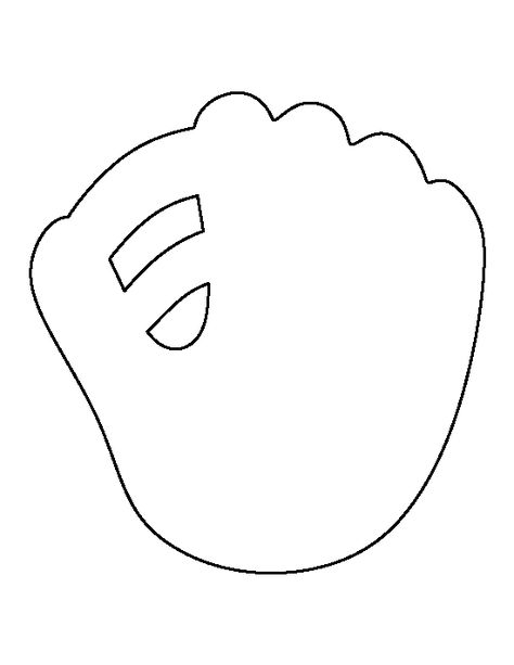 Baseball mitt pattern. Use the printable outline for crafts, creating stencils, scrapbooking, and more. Free PDF template to download and print at http://patternuniverse.com/download/baseball-mitt-pattern/ Baseball Crafts Preschool, Baseball Crafts For Toddlers, Baseball Mitt Template, Baseball Printables Free Templates, Baseball Template Free Printable, Baseball Diamond Template, Baseball Crafts For Preschoolers, Baseball Crafts For Kids, Baseball Template