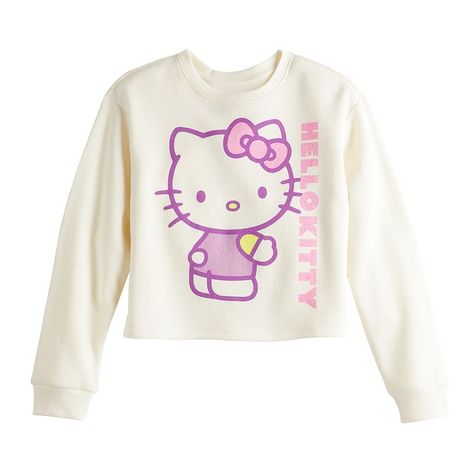 Give your kid a look they'll love with this Girls 7-16 Hello Kitty Cropped Sweatshirt. Give your kid a look they'll love with this Girls 7-16 Hello Kitty Cropped Sweatshirt. FEATURES Crewneck Long sleeves Fleece knit constructionFABRIC & CARE Cotton, polyester Machine wash Imported Size: X Large. Color: Ivory. Gender: female. Age Group: kids. Cheap Hello Kitty Print Cute Sweatshirt, Cheap Hello Kitty Crew Neck T-shirt, Casual Hello Kitty Cotton Sweatshirt, Cheap Hello Kitty Print Long Sleeve Sweatshirt, Hello Kitty Print Crew Neck Cotton Sweatshirt, Hello Kitty Sweatshirt, Sanrio Clothes, Kitty Clothes, Hello Kitty Clothes