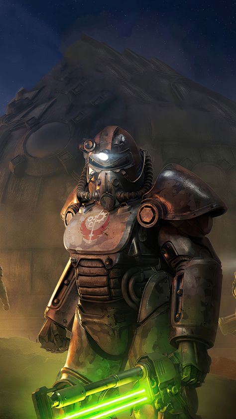 Fallout Aesthetic, Fallout Brotherhood Of Steel, Fallout Lore, Fallout Tattoo, Fallout Power Armor, Fallout Wallpaper, Fallout Posters, Fallout Fan Art, Fallout Concept Art