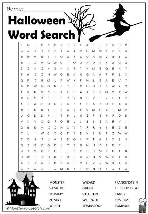 Halloween Work Activities, Halloween Worksheets Free, Halloween Activity Sheets, Halloween Word Search, Halloween Puzzles, Halloween Worksheets, Halloween Classroom, Making Words, Halloween Words